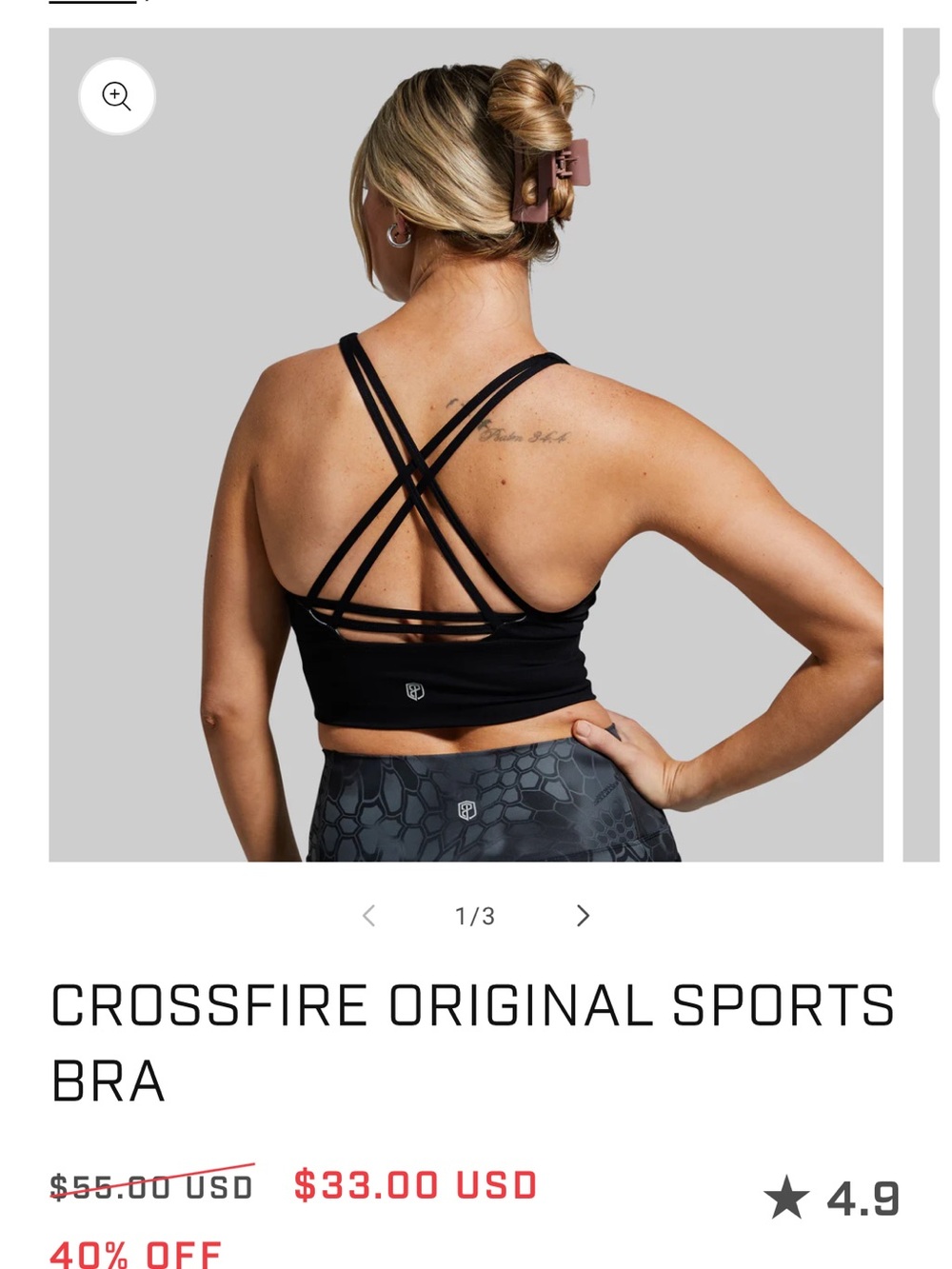 Born Primitive Crossfire Original Sports Bra - Black